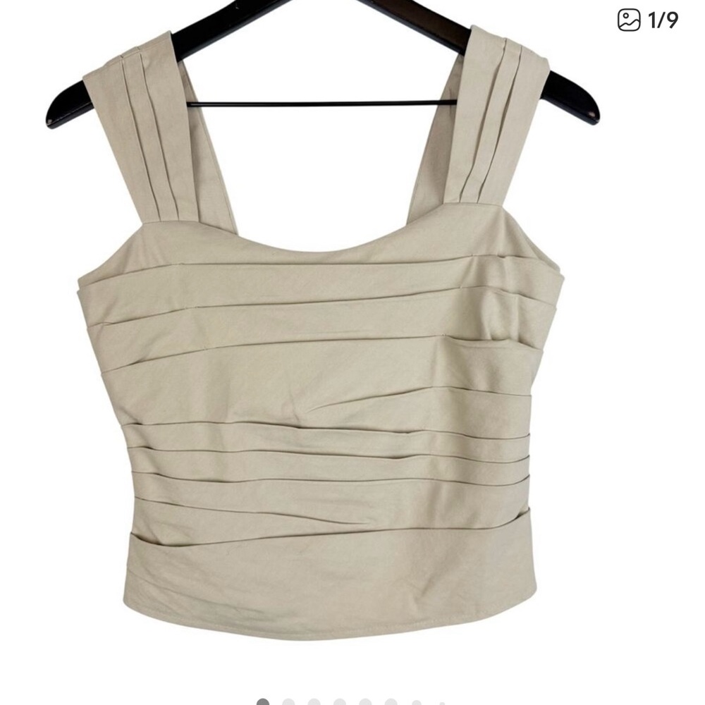 NWT Express XS Pleated Dressy Tank Top Beige